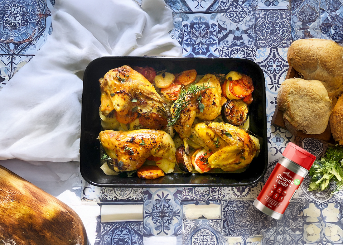 Pollo dorado con Sazonador Sazonatodo